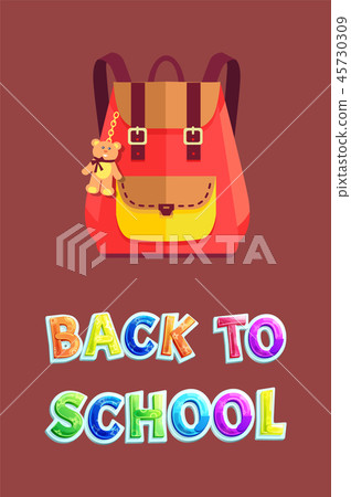 Back to School Satchel Poster Vector Illustration 45730309