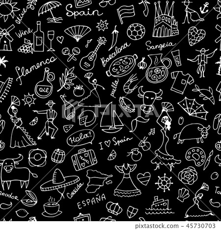 Spain, seamless pattern for your design 45730703