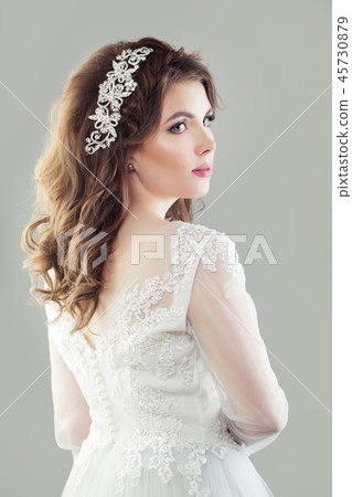 Young bride. Beautiful woman with makeup Young bride. Beautiful woman with makeup 45730879