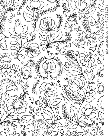 Floral ornament, sketch for your design 45731255