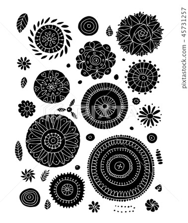 Floral set, sketch for your design Floral set, sketch for your design 45731257