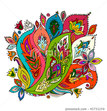 Floral ornament, sketch for your design 45731259