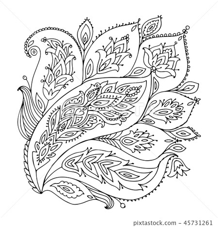 Floral ornament, sketch for your design 45731261
