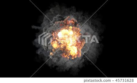 3D rendering of voluminous colorful explosions 3D rendering of voluminous colorful explosions 45731628