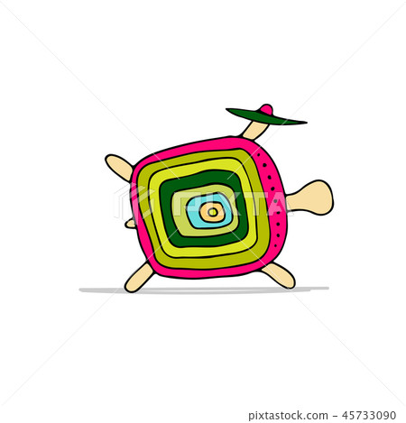 Funny turtle, sketch for your design Funny turtle, sketch for your design 45733090