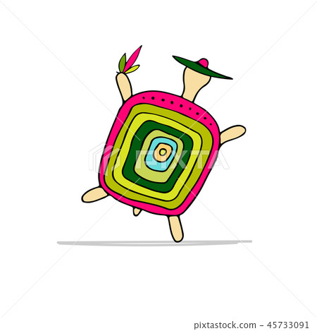 Funny turtle, sketch for your design 45733091