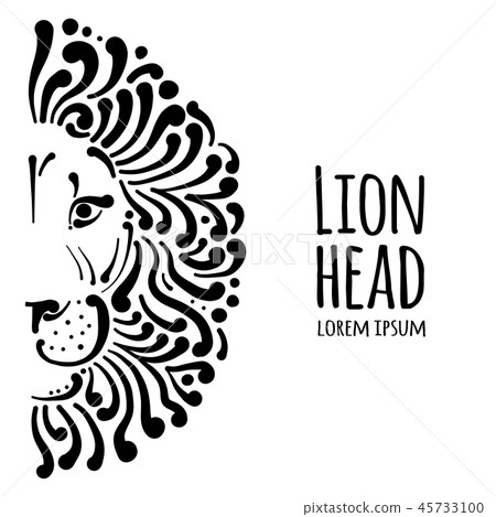 Lion face logo, sketch for your design 45733100