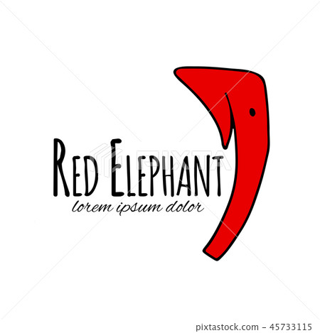 Red elephant design 45733115