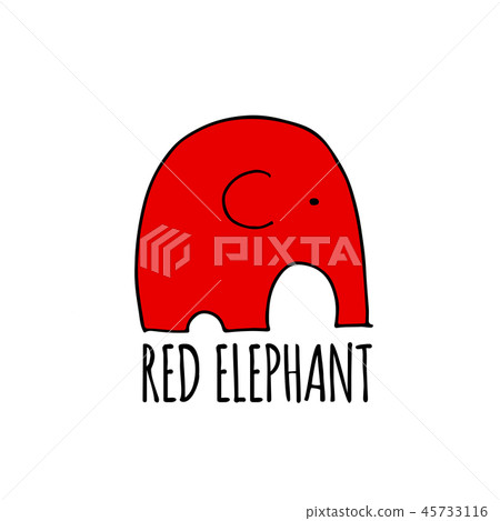 Red elephant design 45733116