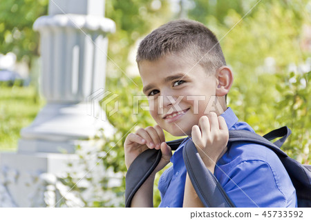 Cute brunette boy eleven years old 45733592