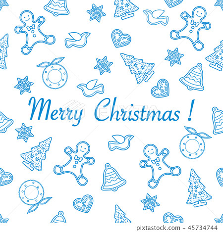 Seamless pattern with christmas, new year symbols Seamless pattern with christmas, new year symbols 45734744
