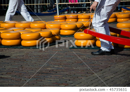 Cheese Market in Alkmaar, Netherlands 45735631