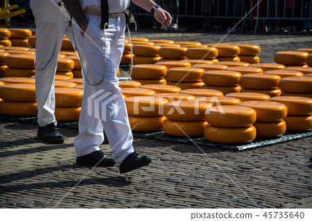 Cheese Market in Alkmaar, Netherlands 45735640