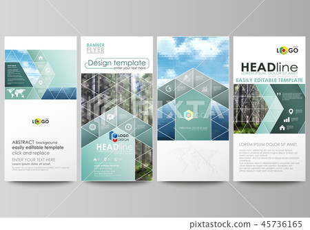 Flyers set, modern banners. Cover design template, abstract vector layouts. Colorful background made 45736165
