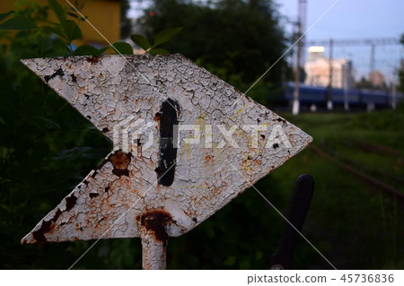 Railway sign for switching tracks. Railway sign for switching tracks. 45736836