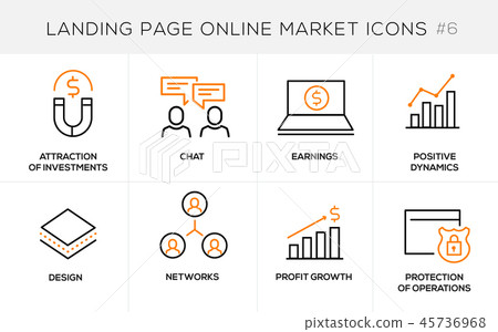Flat line design concept icons for online shopping Flat line design concept icons for online shopping 45736968