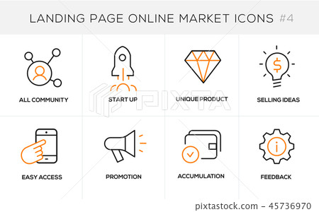 Flat line design concept icons for online shopping Flat line design concept icons for online shopping 45736970