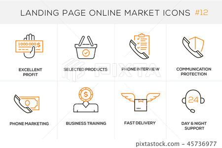 Flat line design concept icons for online shopping Flat line design concept icons for online shopping 45736977