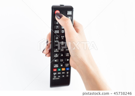 Television controller in woman hand Television controller in woman hand 45738246