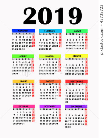 Simple design for calendar 2019. 45738722