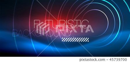 Neon glowing circles background 45739700