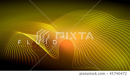 Digital flowing wave particles abstract background 45740472