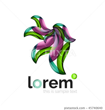 Geometric abstract business icon template, smooth shape Geometric abstract business icon template, smooth shape 45740640