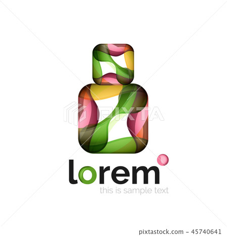 Geometric abstract business icon template, smooth shape 45740641