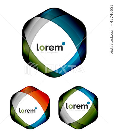 Set of geometric shape convergence logo design templates Set of geometric shape convergence logo design templates 45740653