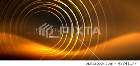 Dark abstract background with glowing neon circles Dark abstract background with glowing neon circles 45741177