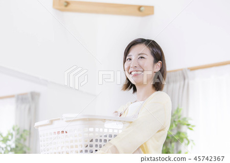 Housework image Young housewife Housework image Young housewife 45742367