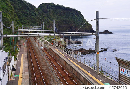 [新潟縣] Aomigawa站，靠近（據說是）日本海 45742613