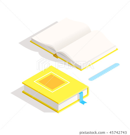 Isometric book icon in flat design style. 45742743