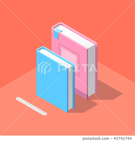 Isometric book icon in flat design style. 45742744