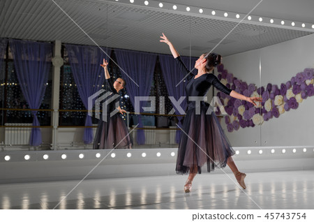 Ballerina in training hall Ballerina in training hall 45743754