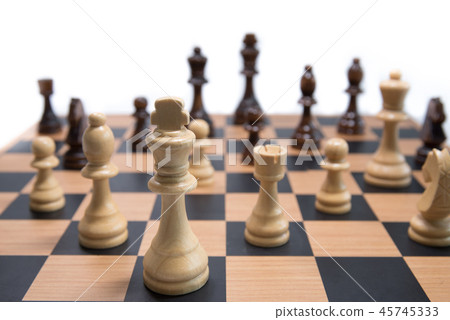 Chess Game Open Chessboard Chess Pieces Stock Photo 2364336235