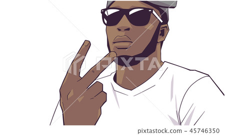 Illustration of young black gang member Illustration of young black gang member 45746350