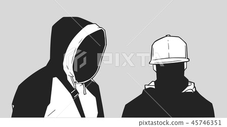 Illustration of young gang members Illustration of young gang members 45746351