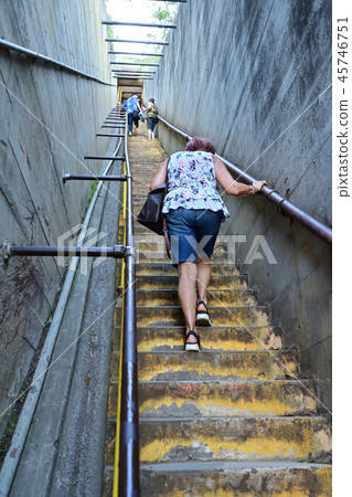 Steep stairs to the diamond head 45746751
