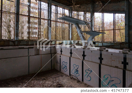 Pool "Azure" in abandoned ghost town of Pripyat 45747377