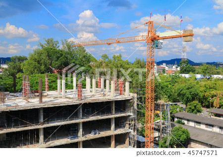 work construction and crane scaffold in site work construction and crane scaffold in site 45747571