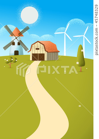farm landscape Vector texture illustration farm landscape Vector texture illustration 45748329