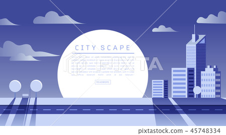 Cityscape Vector Flat illustration. Cityscape Vector Flat illustration. 45748334