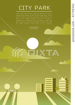 City Park Vector Flat illustration. - Stock Illustration [45748382] - PIXTA