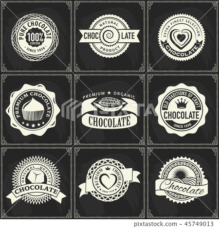 Vector flat chocolate logo template set 45749013