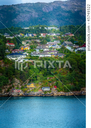Bergen, Norway view with colorful houses 45749322