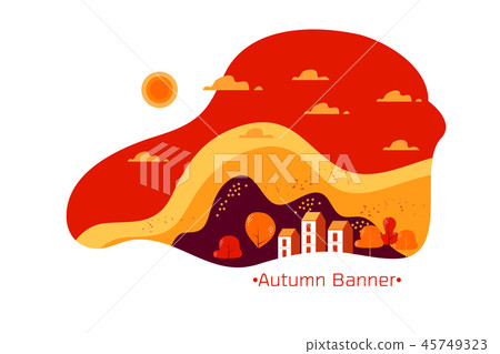 Autumn landscape vector illustration 45749323