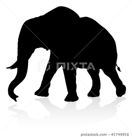 Elephant Safari Animal Silhouette 45749958