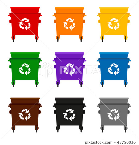 Colorful cartoon open dumpster collection 45750030