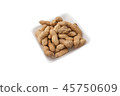 Pile of roasted peanuts on a white background 45750609